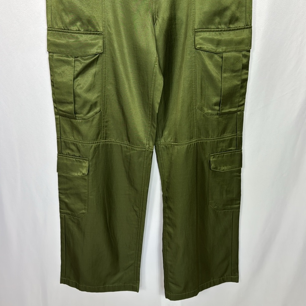 Rag & Bone Cailyn Japanese Satin Cargo Pants Size 30 Army Green - Picture 7 of 16